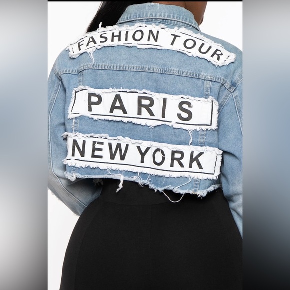 Patched Crop Jean Jacket - Picture 4 of 4